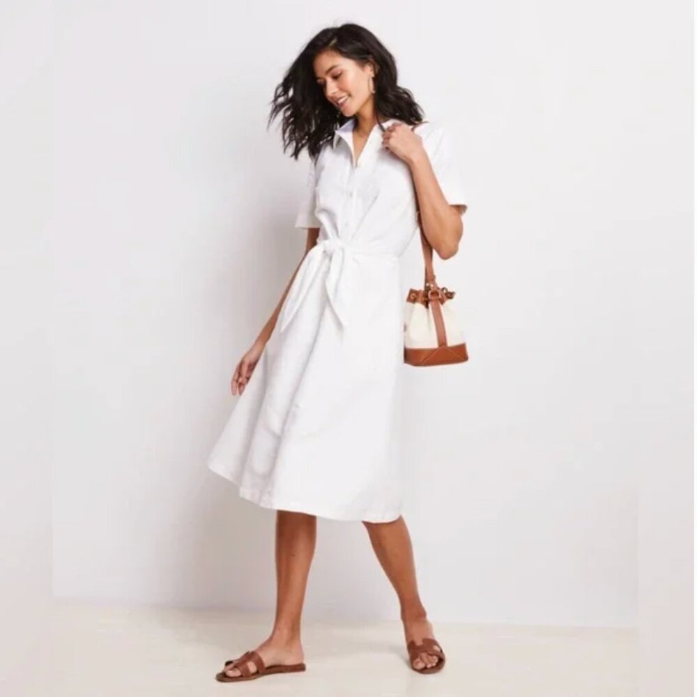 VINEYARD VINES white tie waist Westerly dress